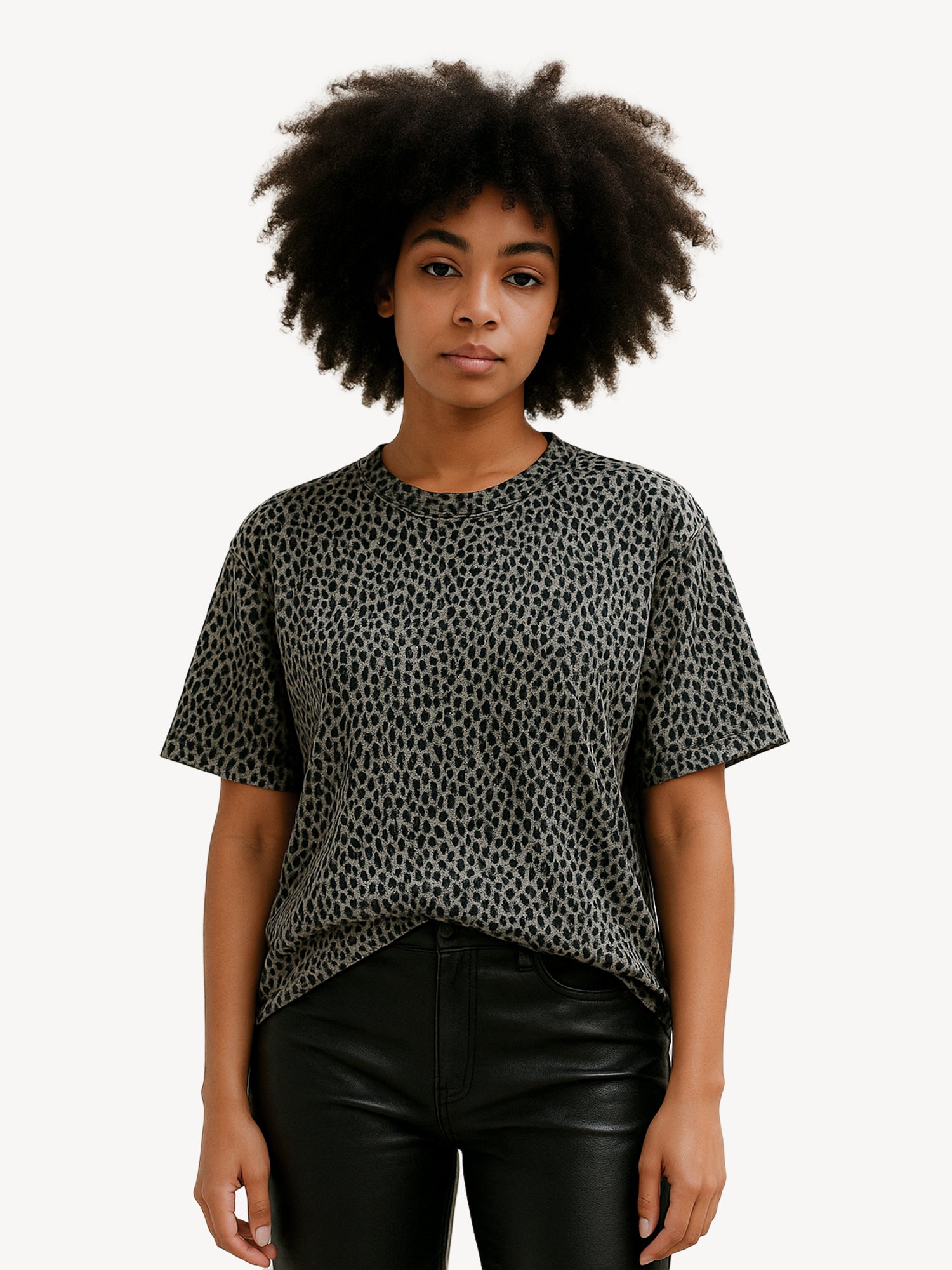 Animal Print DRAPE Oversized T-shirt