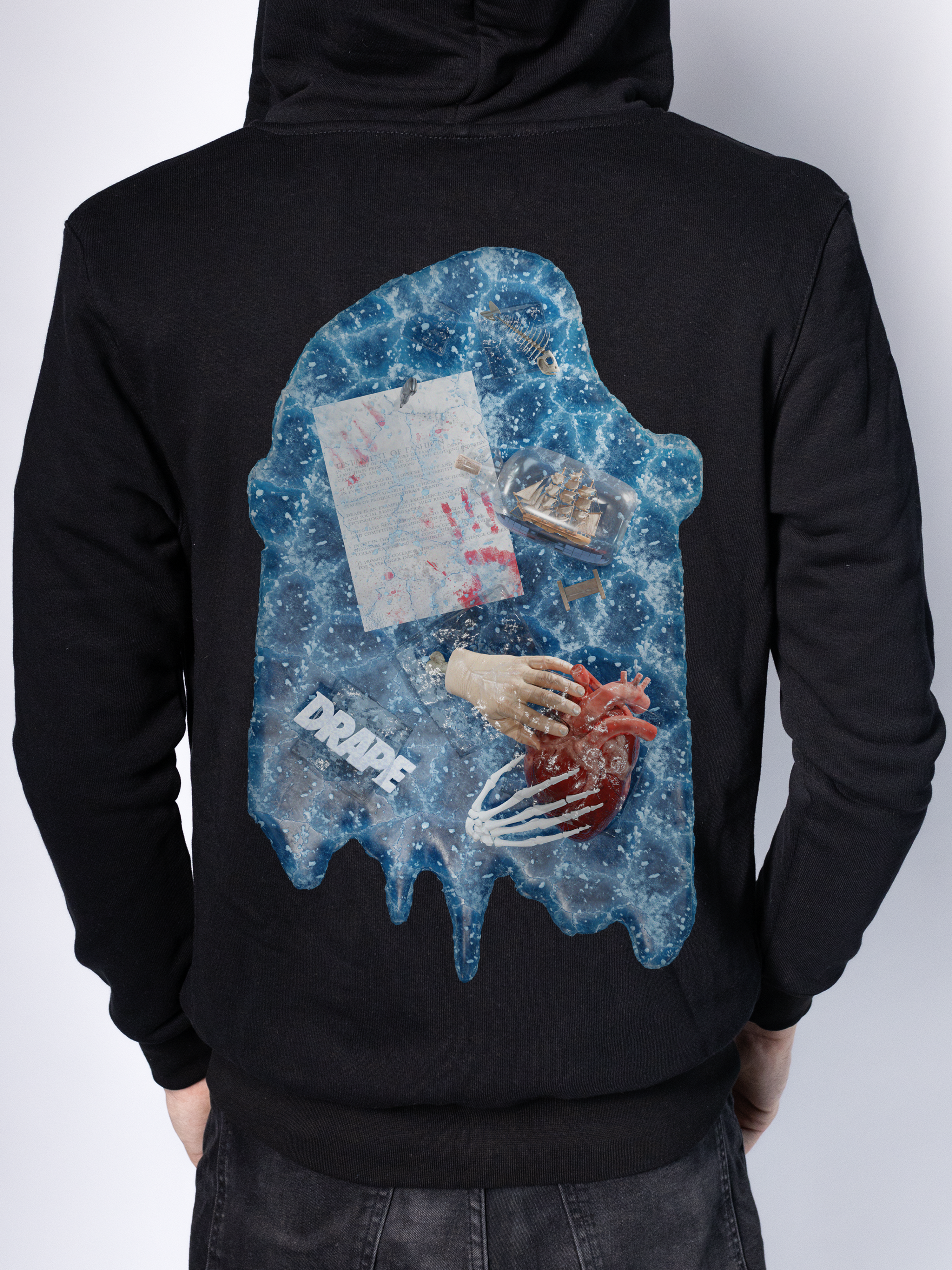 Antarctica Wound DRAPE Zip Hoodie